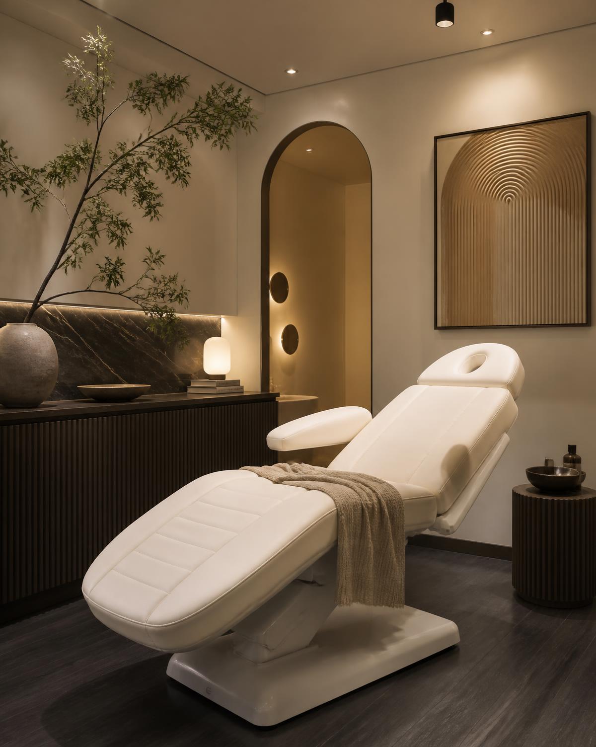 Treatment room in a modern aesthetic clinic